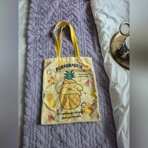 Sanrio Tropical Fruit Pompompurin Tote Bag Yellow